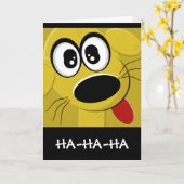 イエロードッグ顔 カード (黄色い花)