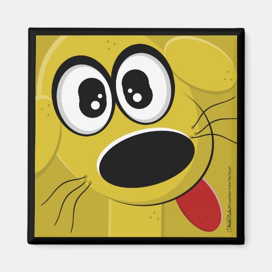 イエロードッグ顔 マグネット (正面)