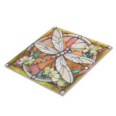 イエロードラゴンフライアールヌーボーデコステンドグラス タイル (側面)