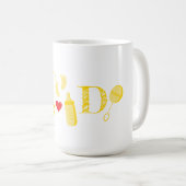 イエロードリー生まれたばかりのムパパ文字グラフィック コーヒーマグカップ (正面右)