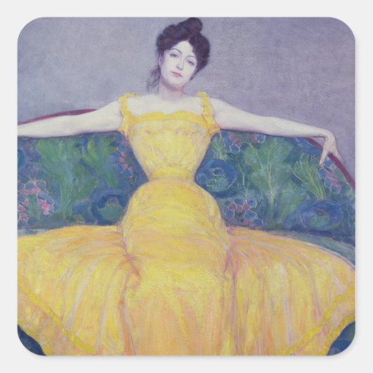 イエロードレスの女性, 1899 スクエアシール (正面)