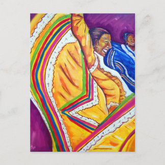 イエロードレスを着た女性 ポストカード