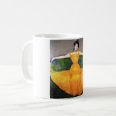 イエロードレスを着た女性(by Max Kurzweil) コーヒーマグカップ (正面左)