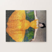 イエロードレスを着た女性(by Max Kurzweil) ジグソーパズル (横)