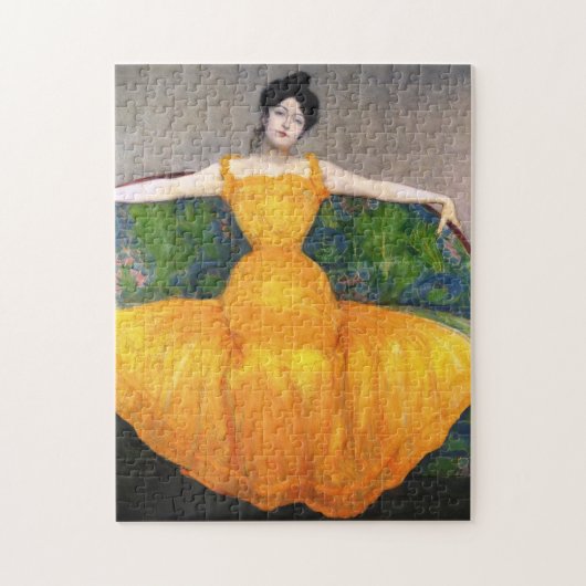 イエロードレスを着た女性(by Max Kurzweil) ジグソーパズル (縦)