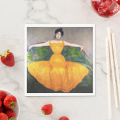 イエロードレスを着た女性(by Max Kurzweil) スタンダードランチョンナプキン (インサイチュ)