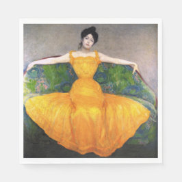 イエロードレスを着た女性(by Max Kurzweil) スタンダードランチョンナプキン