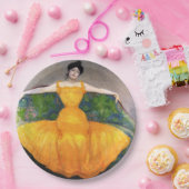 イエロードレスを着た女性(by Max Kurzweil) ペーパープレート (パーティー)