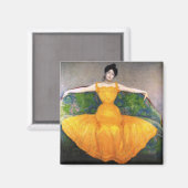 イエロードレスを着た女性(by Max Kurzweil) マグネット (正面/裏面)