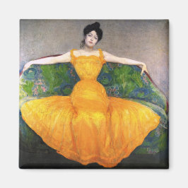 イエロードレスを着た女性(by Max Kurzweil) マグネット