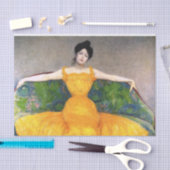 イエロードレスを着た女性(by Max Kurzweil) 薄葉紙 (クラフト)