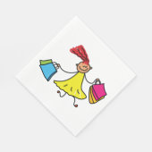 イエロードレスハッピーガールショッピング スタンダードランチョンナプキン (角)