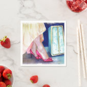 イエロードレス、レッドシューズ紙ナプキン スタンダードカクテルナプキン (インサイチュ)