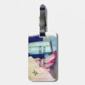 イエロードレス、赤い靴パーソナライズされた荷札 ラゲッジタグ (裏面縦)