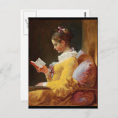 イエロードレフランスのスの読者の少女 ポストカード (正面/裏面)