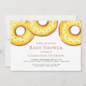 イエロードーナツ男女中立ベビーシャワー 招待状 (正面)