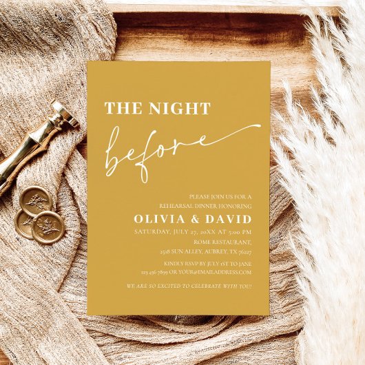 イエローナイトリハーサルディナー招待状 招待状