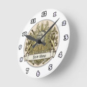 イエローナイト家紋名時計 ラウンド壁時計 (傾斜)