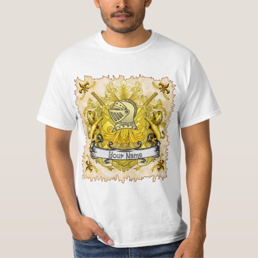 イエローナイト家紋+姓 Tシャツ (正面)