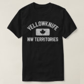 イエローナイフカナダジムスタイルリーフレッドw遭難W Tシャツ (デザイン正面)