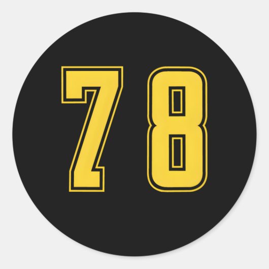 イエローナンバー78チームジュニアスポーツ番付Unifo ラウンドシール (正面)