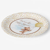 イエローニュートラルテディベアベビーシャワー紙プレート ペーパープレート (アングル)