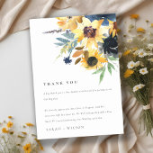 イエローネイビーサンフラワーズウォーター結婚カラーフローラ サンキューカード