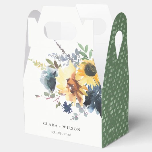 イエローネイビーサンフラワーズウォーター結婚カラーフローラ フェイバーボックス (オープン)