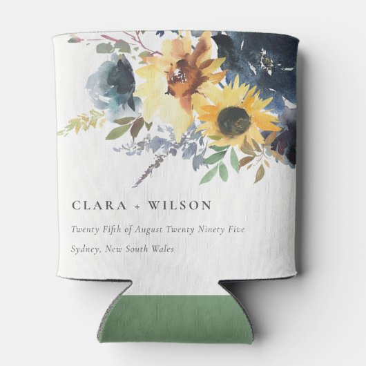 イエローネイビーサンフラワーズウォーター結婚カラーフローラ 缶クーラー (裏面)