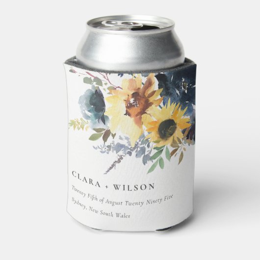 イエローネイビーサンフラワーズウォーター結婚カラーフローラ 缶クーラー (缶裏面)