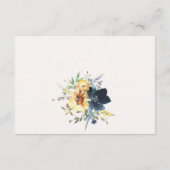 イエローネイビーサンフラワーフローラウェディングレセプション エンクロージャーカード (裏面)