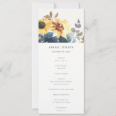 イエローネイビーサンフラワーフローラ結婚式 プログラム (正面)