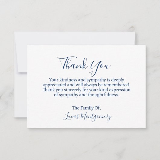 イエローネイビーバード葬儀ありがとう、悔やみや弔慰 ノートカード (正面)