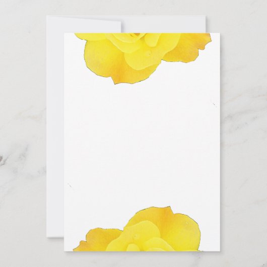 イエローネイビーブルーフローラエレガントバラ結婚ズ 招待状 (裏面)