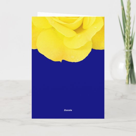 イエローネイビーブルーフローラバラクラス結婚ズ 招待状 (裏面)