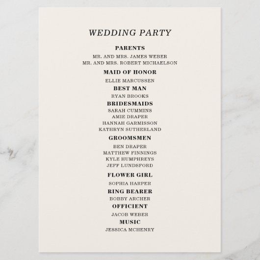 イエローネイビーブルーフローラ結婚式 プログラム (裏面)