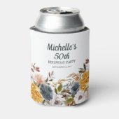 イエローネイビーブルーフローラ50誕生日 缶クーラー (缶裏面)
