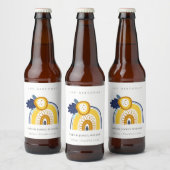 イエローネイビーボホフローラレインボニーエイジ誕生日 ビールラベル (ボトル)