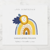 イエローネイビーボホフローラレインボニーエイジ誕生日 ビールラベル (シングルラベル)