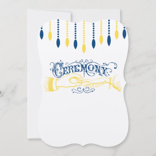 イエローネイビーモダンヴィンテージタイポグラフィ招待状 招待状 (裏面)