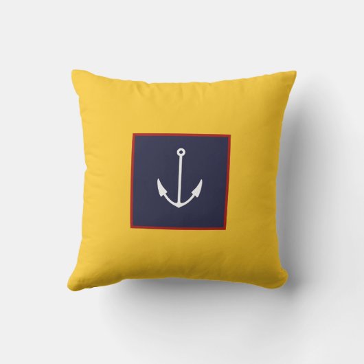 イエローネイビー航海のブルーいかり装飾用クッション クッション (裏面)