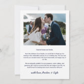 イエローネイビーBohoフラワーアーチ結婚の写真 サンキューカード (裏面)