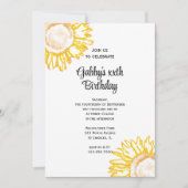 イエローネオンサンフラワーバースデーパーティー 招待状 (正面)