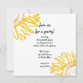 イエローネオンサンフラワーパーティの招待状 招待状 (正面)