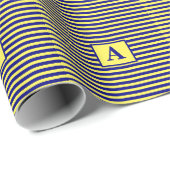 イエローネービーブルーモノグラ航海のムカストライプット ラッピングペーパー (ロールコーナー)