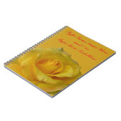 イエローノートパーソナライズされたロマンチックバラ本 ノートブック (左側)