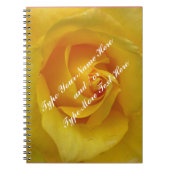 イエローノートパーソナライズされたロマンチックバラ本 ノートブック (正面)