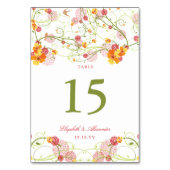 イエローハイビスカススワール&スワローズ結婚フローラ テーブルナンバー (正面)