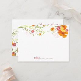 イエローハイビスカススワール&スワローズ結婚フローラ プレイスカード