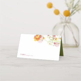 イエローハイビスカススワール&スワローズ結婚フローラ プレイスカード